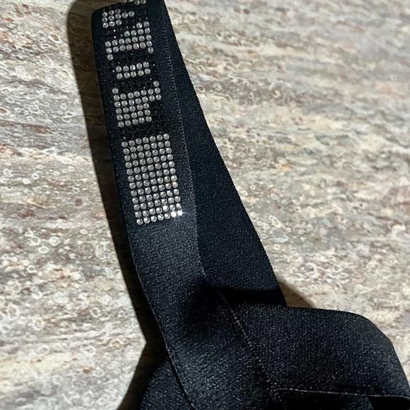 Black Sexy Love Shein Blingy Strappy bra and thong Lingerie Set - Picture 6 of 16